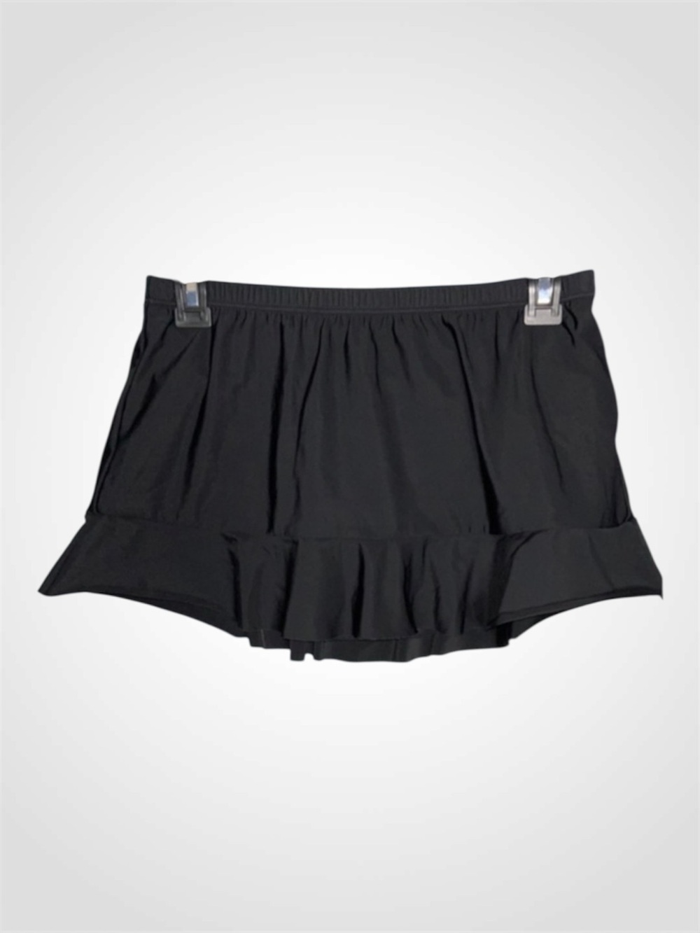 Aqua Green Black Swim Hipster Elastic Waist Skirt Small